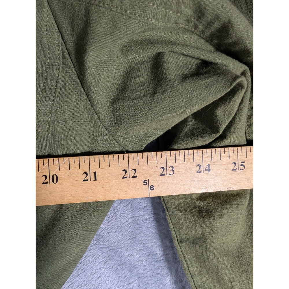 Vintage Lizsport Olive Green Cotton Belted Safari Utility Jacket Women's Large - Picture 11 of 11